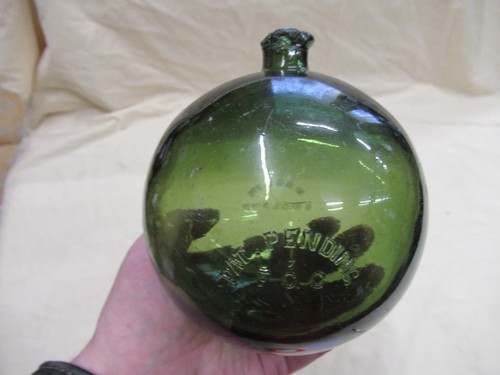 Rare green glass dog - green, type