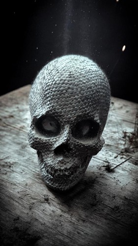 Small gothic skull - small,