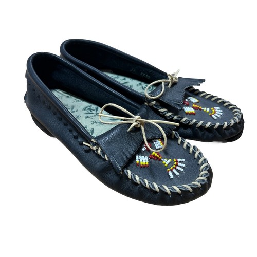 Taos vtg moccasins shoes black - vtg,