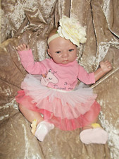 Vintage 21" reborn baby doll by Adrie Stoete & 4 baby outfits (Needs TLC)