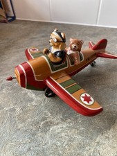 RARE Vintage Villeroy & Boch Christmas Teddy Bear Aeroplane - No Propeller/box