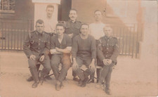 POSTCARD - WW1 SOLDIERS - REAL PHOTO- GROUP OF SEVEN - 1921 ON THE BACK