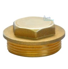 Brass Flanged Plug Male Stop End Cap Threaded BSP 1/8",1/4"/,3/8",1/2",3/4" ..2"