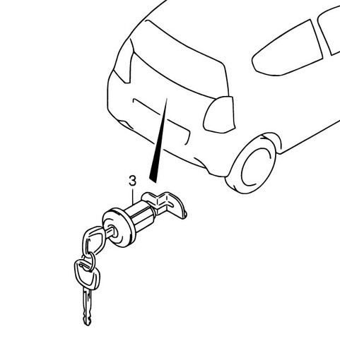 Rear back boot tailgate lock - back,