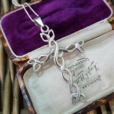 Vintage 925 Sterling Silver Necklace, Vintage Celtic Cross Pendant, 20" Chain 