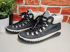 SOREL BOOTS SIZE UK 5 EU 38 BLACK NUBUCK WATERPROOF SHERPA LINED LACE UP WOMENS