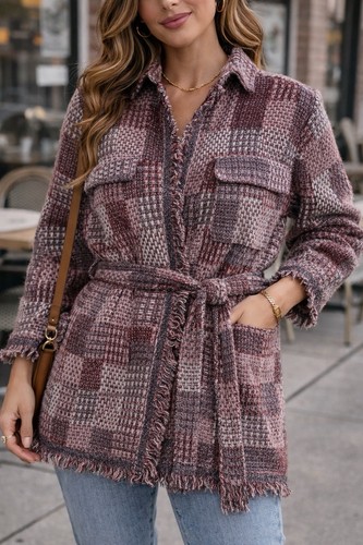 Zara tweed jacket womens large - jacket,