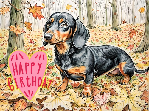 Dachshund happy birthday - happy, card