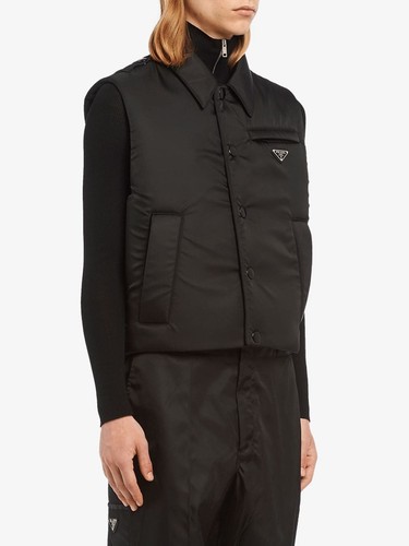 Prada black padded nylon gilet - padded,