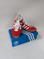 Adidas Gazelle Indoor M19651, Red Upper, White Tongue,  Black Heel & Gum Sole