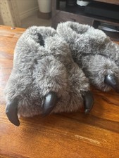 Mens Boys Novelty Funny Claw Monster Bear Animal Feet Fun Slippers Size 9/10