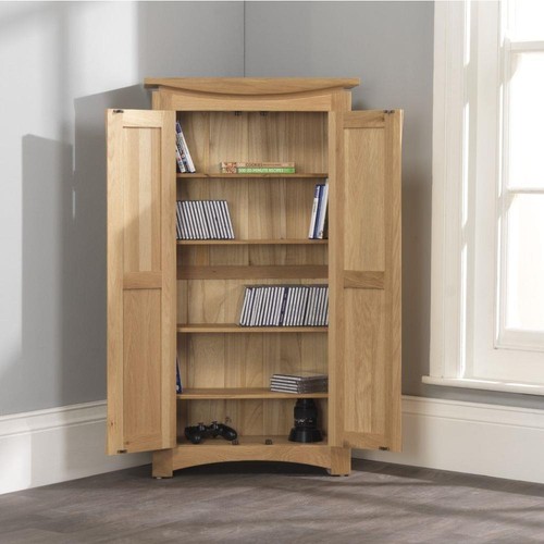 Solid oak dvd cupboard - solid,