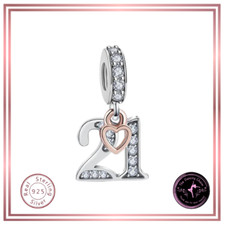 ?21st Birthday Dangle Charm Bracelet Pendant  S925 Stamped Sterling Silver?