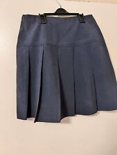 M&S Girls School Skirt Age 14-15yrsNavy Adjustable Waist Side Zip
