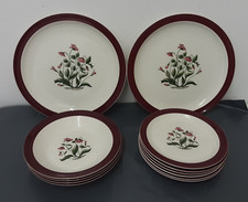 Wedgewood 'Mayfield' Ruby 2 Dinner Plates, 6 Side Plates & 4 Dishes