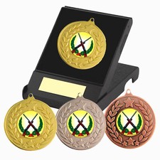 Rifle Shooting Medal & Presentation Box, F/Engraving Rifle Shooting Trophy Award