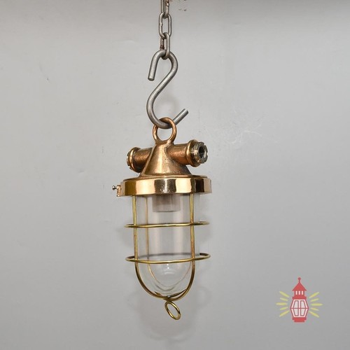 Vintage brass hanging ship - brass,