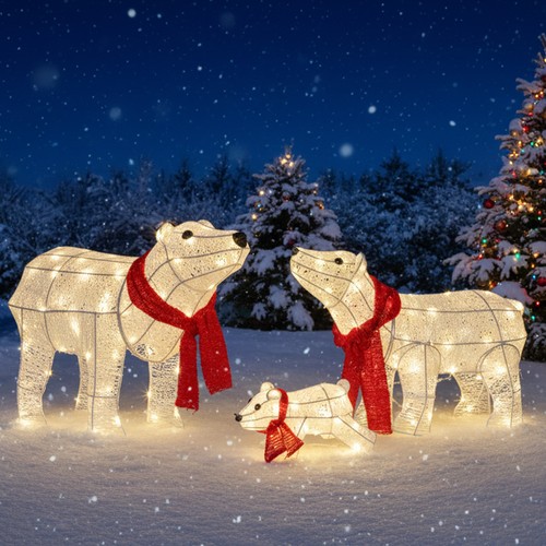 Set lighted polar bear - 3,