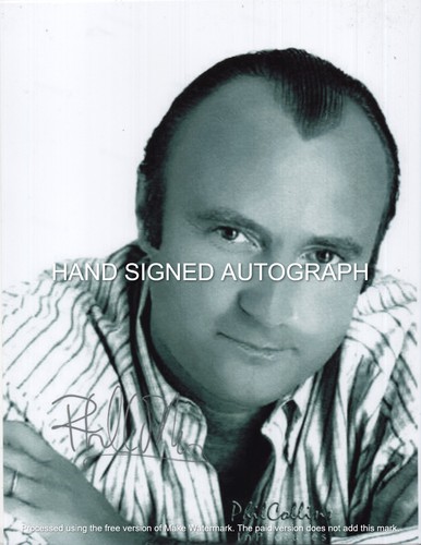 Phil collins autographed 8 - ,