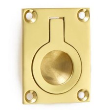 BRASS CABINET CUPBOARD DRAWER DOOR RECESSED MILITARY STYLE FLUSH PULL HANDLES