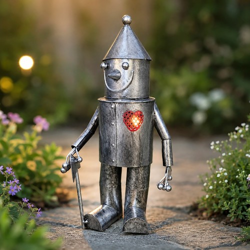 Solar tin man - man, garden