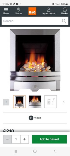 Gas fire coal focal point - coal,