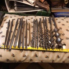 18 x vintage Carpentry Auger/Hand Brace Drill Bits