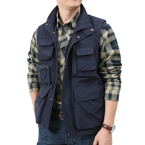 Men waistcoat multi pockets - waistcoat,