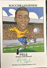 Signed Pele Brazil Santos