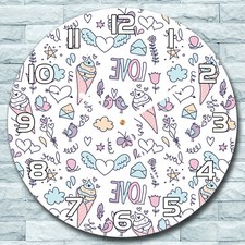 Glass Wall Clock Round fi 30