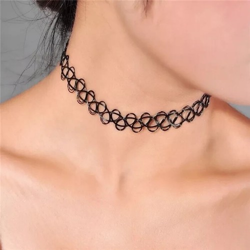 Tattoo choker stretch black - tattoo,