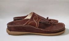 HUSH PUPPIES ladies Brown Leather Toe Post Sandals Uk Size 7 (Euro 41). 