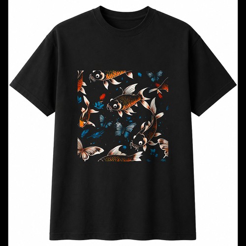 Graphic koi butterfly - graphic, with