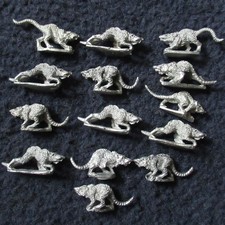 1993 Skaven Giant Rats x14 Chaos Ratmen Citadel Warhammer Army Beast Pack Master