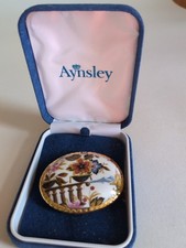 Vintage Ansley Brooch With The Japanese Garden Pattern in original box