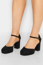 Yours Curve Plus Size Platform Court Shoes In Wide E & Extra Wide EEE Fit