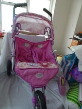 BABY BORN DOLL DOUBLE PUSHCHAIR/STROLLER/JOGGER