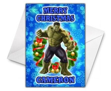 HULK Personalised Christmas Card - Hulk Christmas Card - Marvel Super Heroes D2