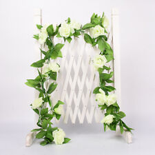 8Ft Artificial Flower Floral Fake Hanging Rose Garland Leaf Party Wedding Decor