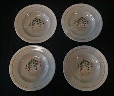 Set of four deep plates Longwy 50s cherry blossoms