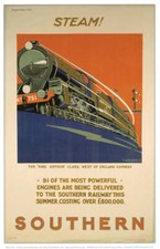 Vintage Steam! Southern Railway Art Print Railways Travel Poster A1/A2/A3/A4
