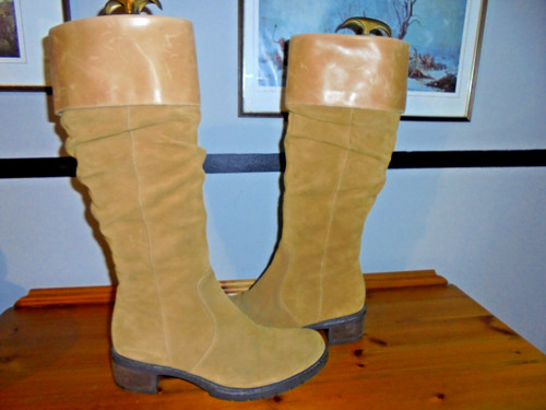 Clarks tan suede and leather - tan,