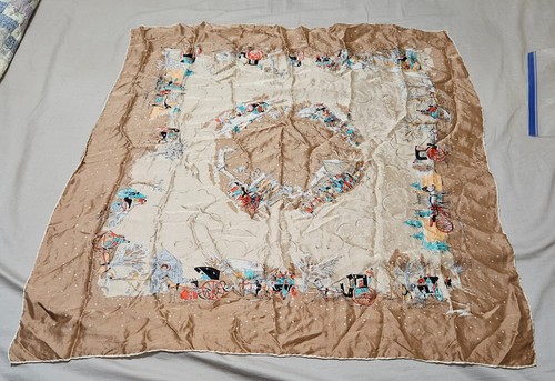 Vintage square silk scarf - silk,