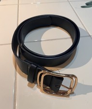 Primark Black Belt with Gold Buckle Size M