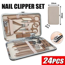 24PCS Manicure Pedicure Nail Care Kit Cutter Clippers Cuticle Tool Gift Set