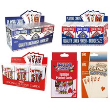 Playing Cards (Set of 2) Linen Poker Size Bridge Size Jumbo Plastic Coated