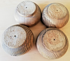 4 Small Wooden Pine Bun Feet
