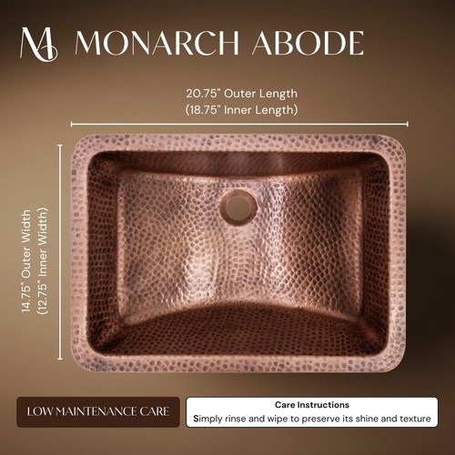 Monarch abode copper sink - abode, 21"