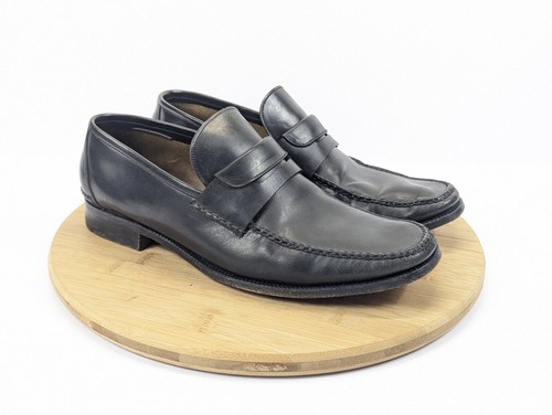 Brioni black leather penny - black,