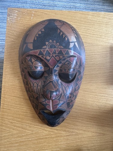 Wooden carved tribal mask - carved,